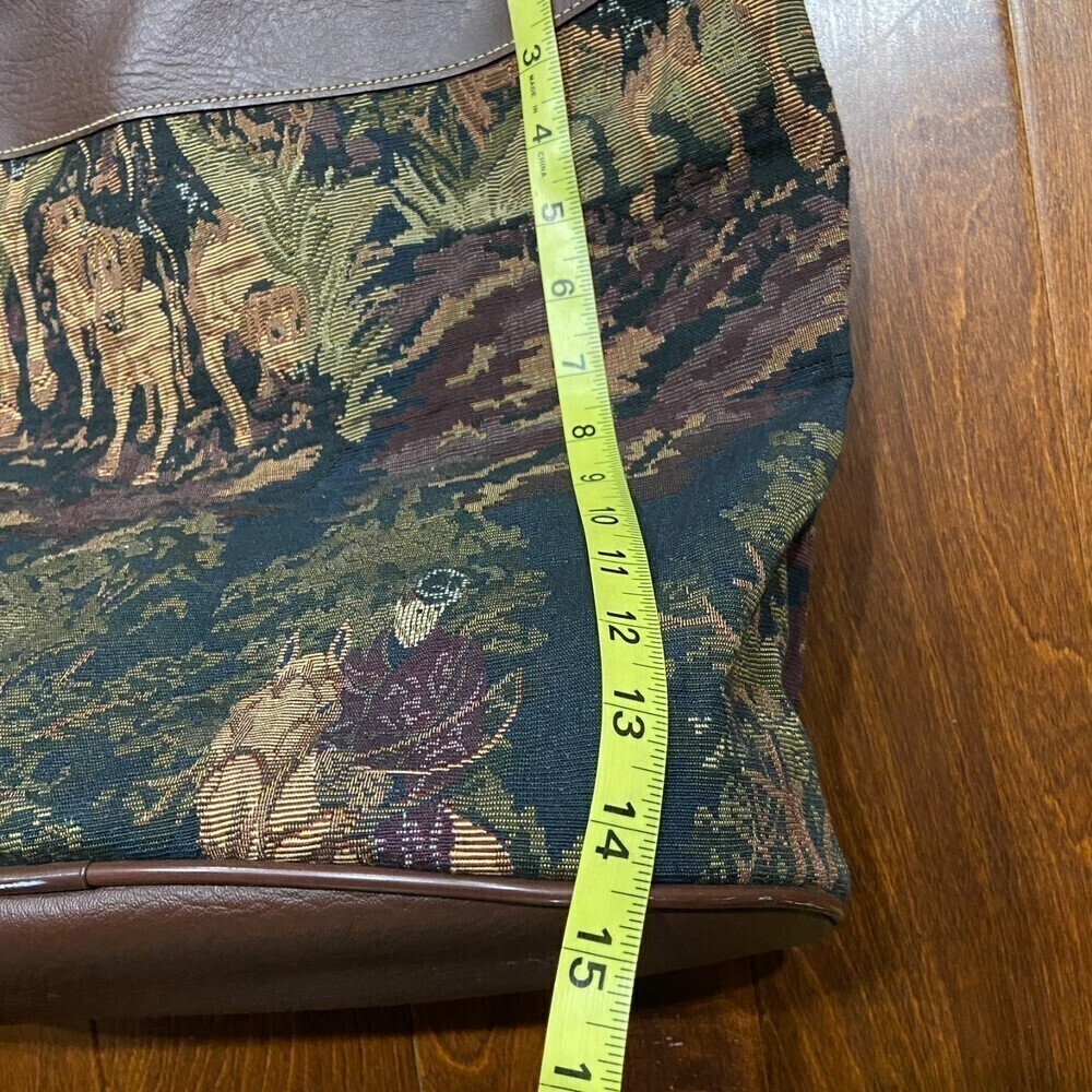 Capezio Collection VTG Fox Hunt Brown Leather Tapestry Travel Luggage Set - Picture 13 of 16